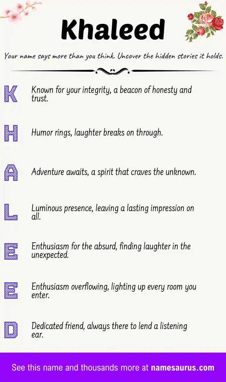 Acrostic poem about Khaleed.