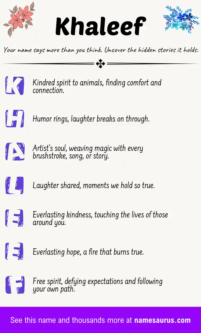 Acrostic poem about Khaleef.