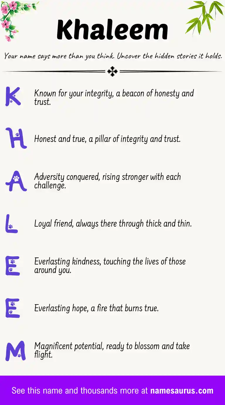 Acrostic poem about Khaleem.