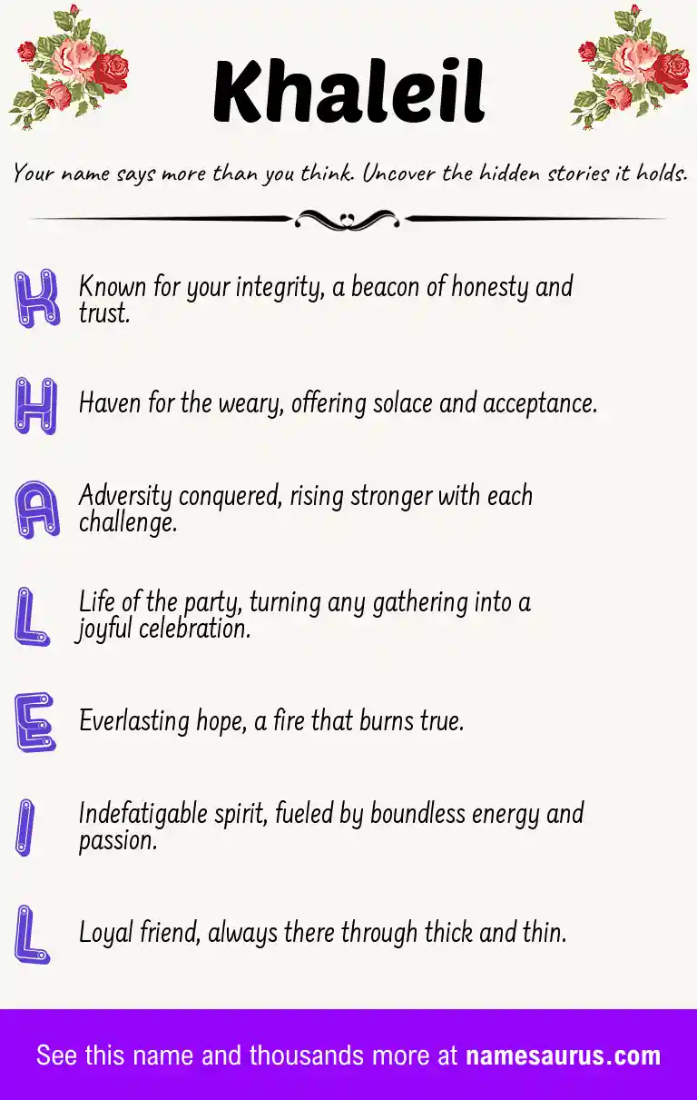 Acrostic poem about Khaleil.