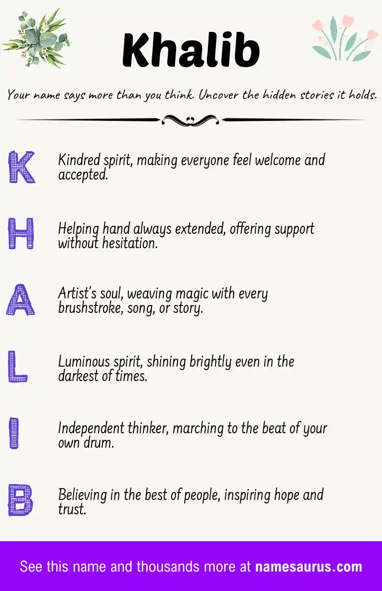 Acrostic poem about Khalib.