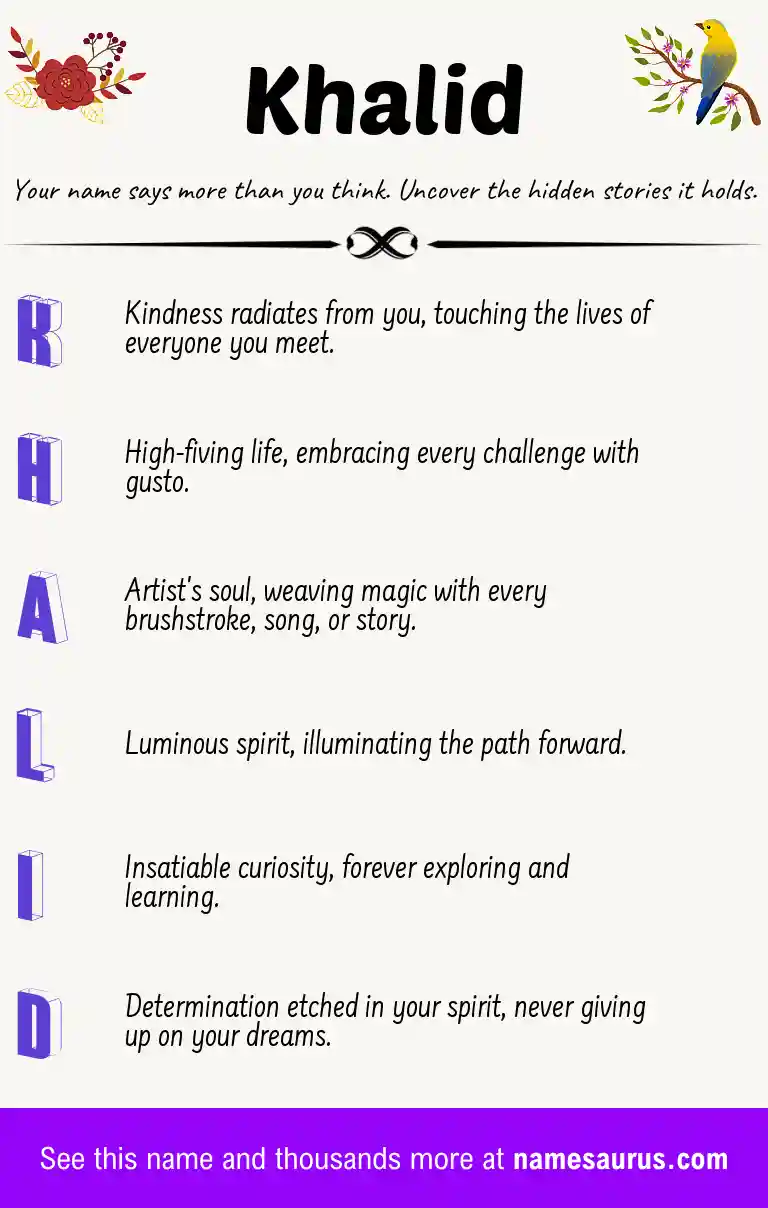 Acrostic poem about Khalid.