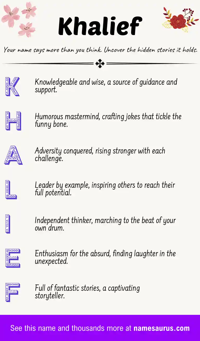 Acrostic poem about Khalief.