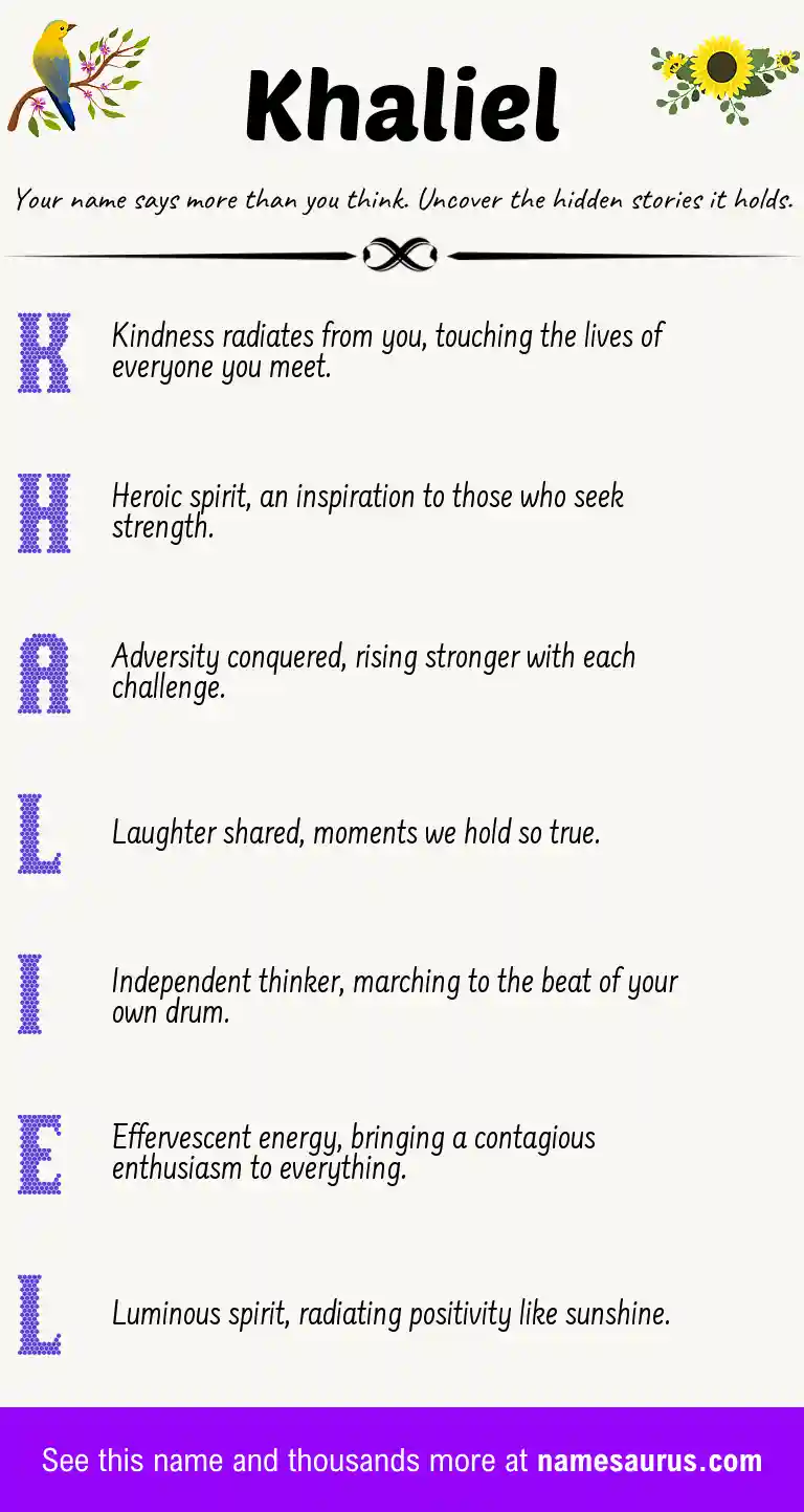 Acrostic poem about Khaliel.
