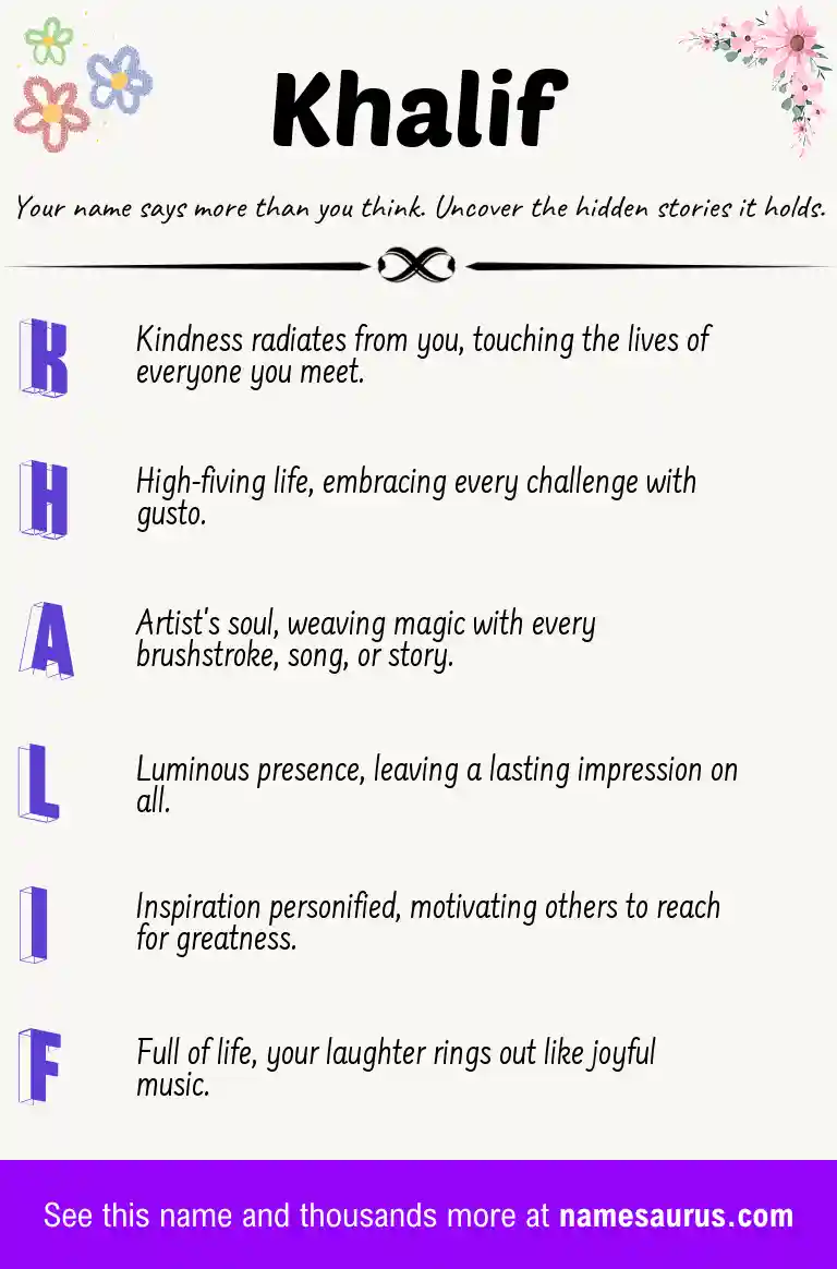 Acrostic poem about Khalif.