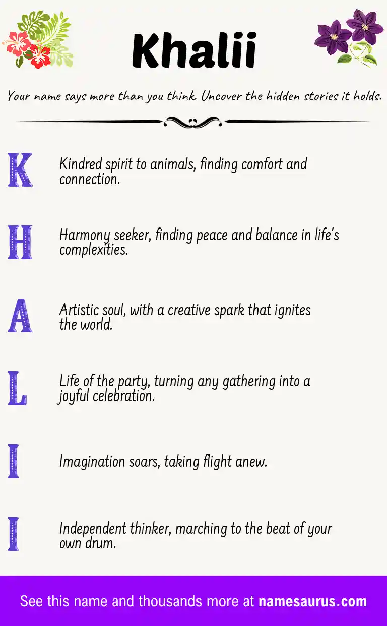 Acrostic poem about Khalii.