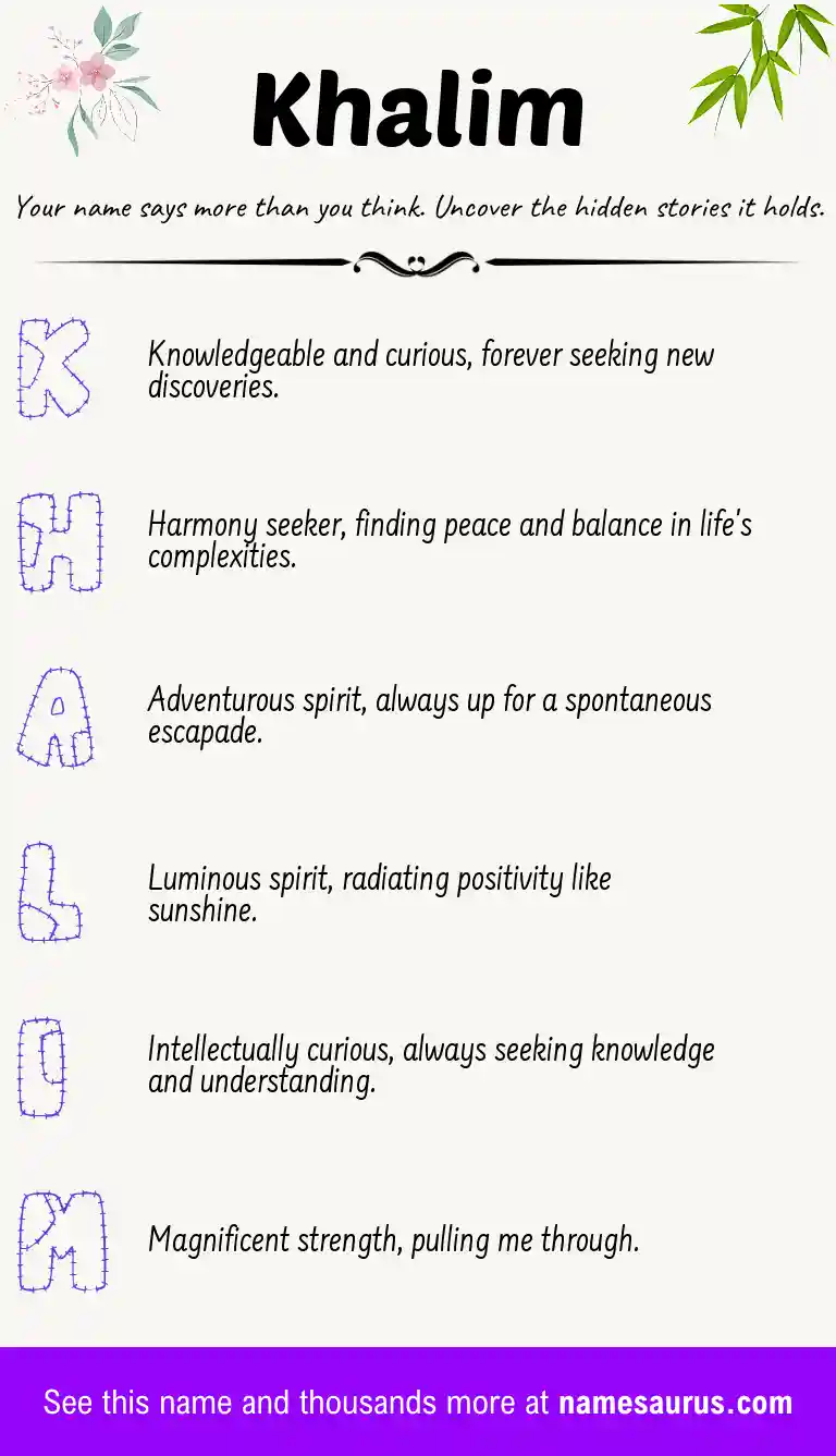 Acrostic poem about Khalim.