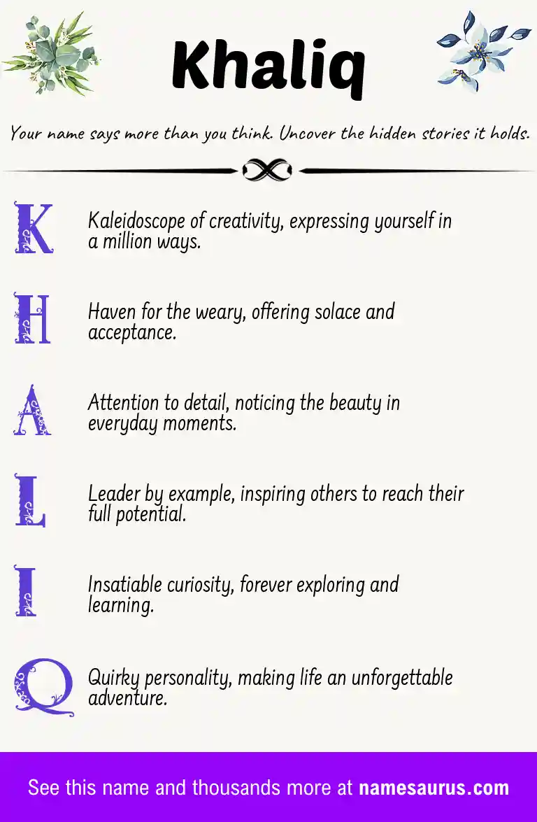 Acrostic poem about Khaliq.