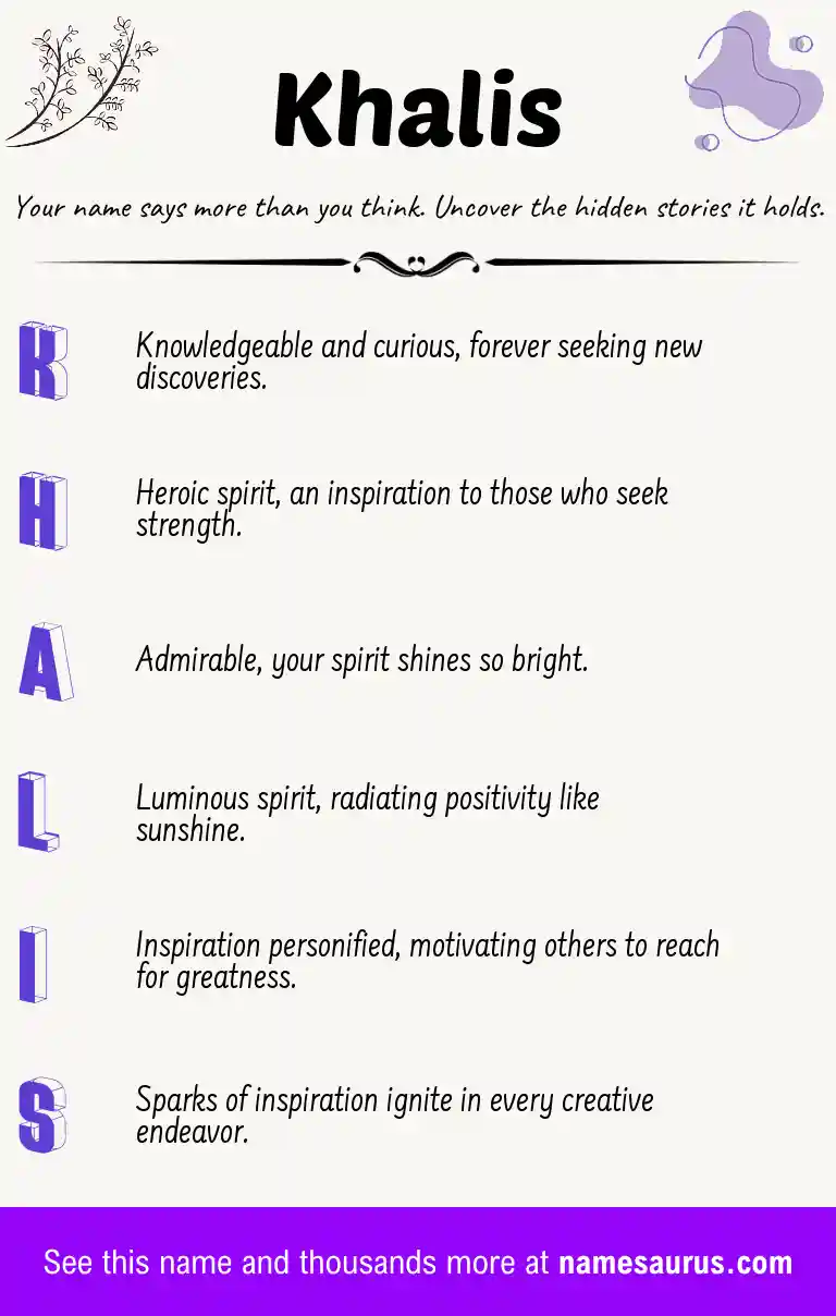 Acrostic poem about Khalis.