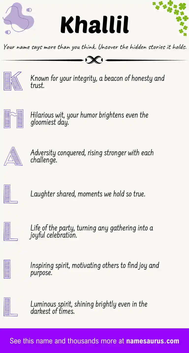 Acrostic poem about Khallil.