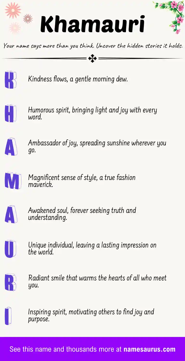 Acrostic poem about Khamauri.