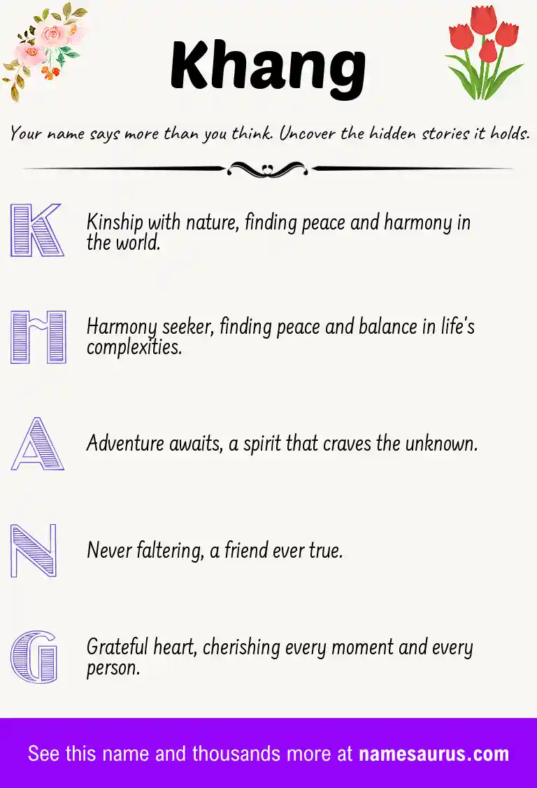 Acrostic poem about Khang.