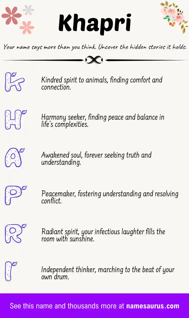 Acrostic poem about Khapri.