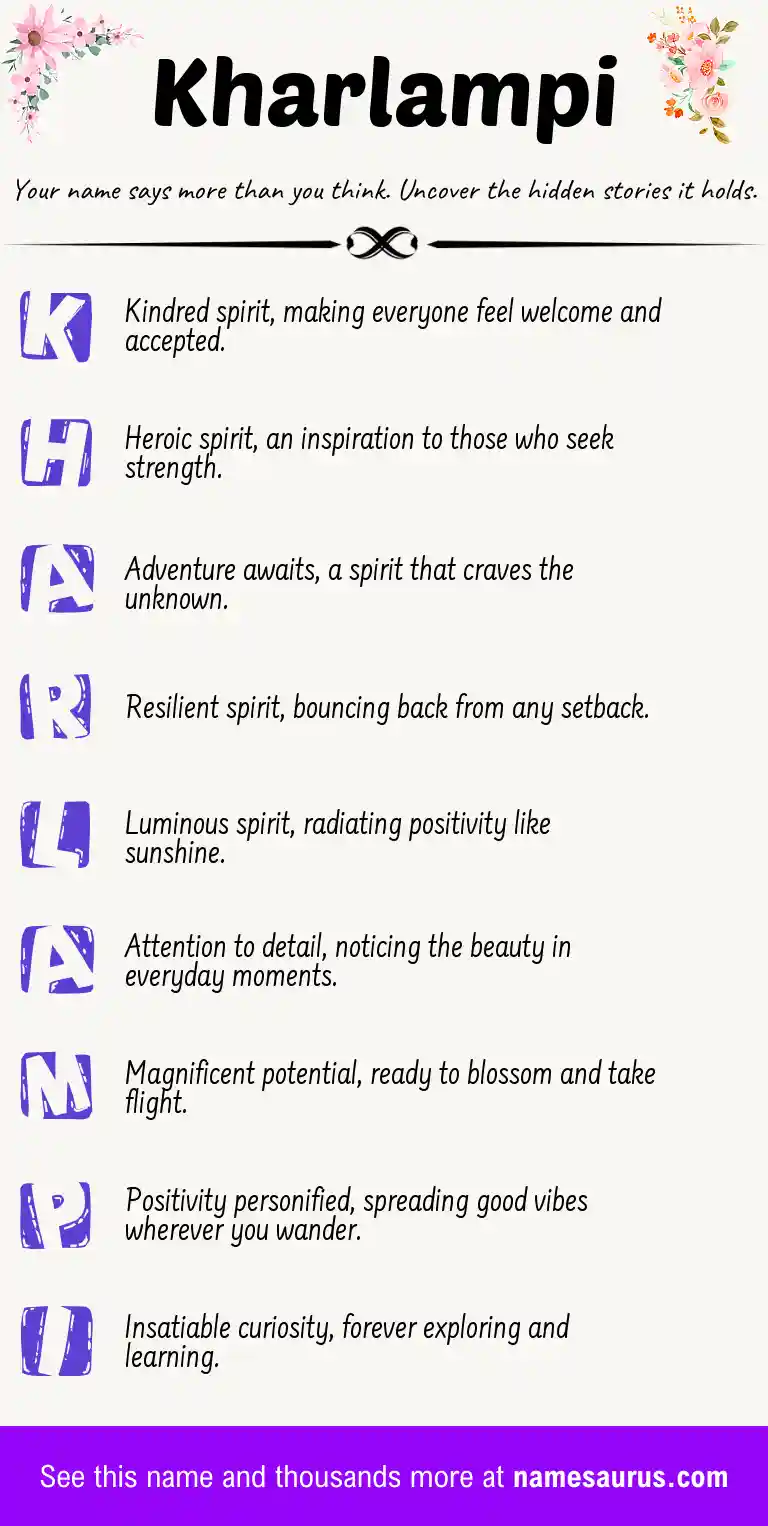 Acrostic poem about Kharlampi.