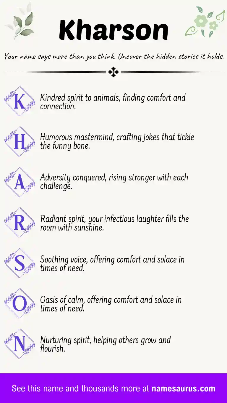 Acrostic poem about Kharson.