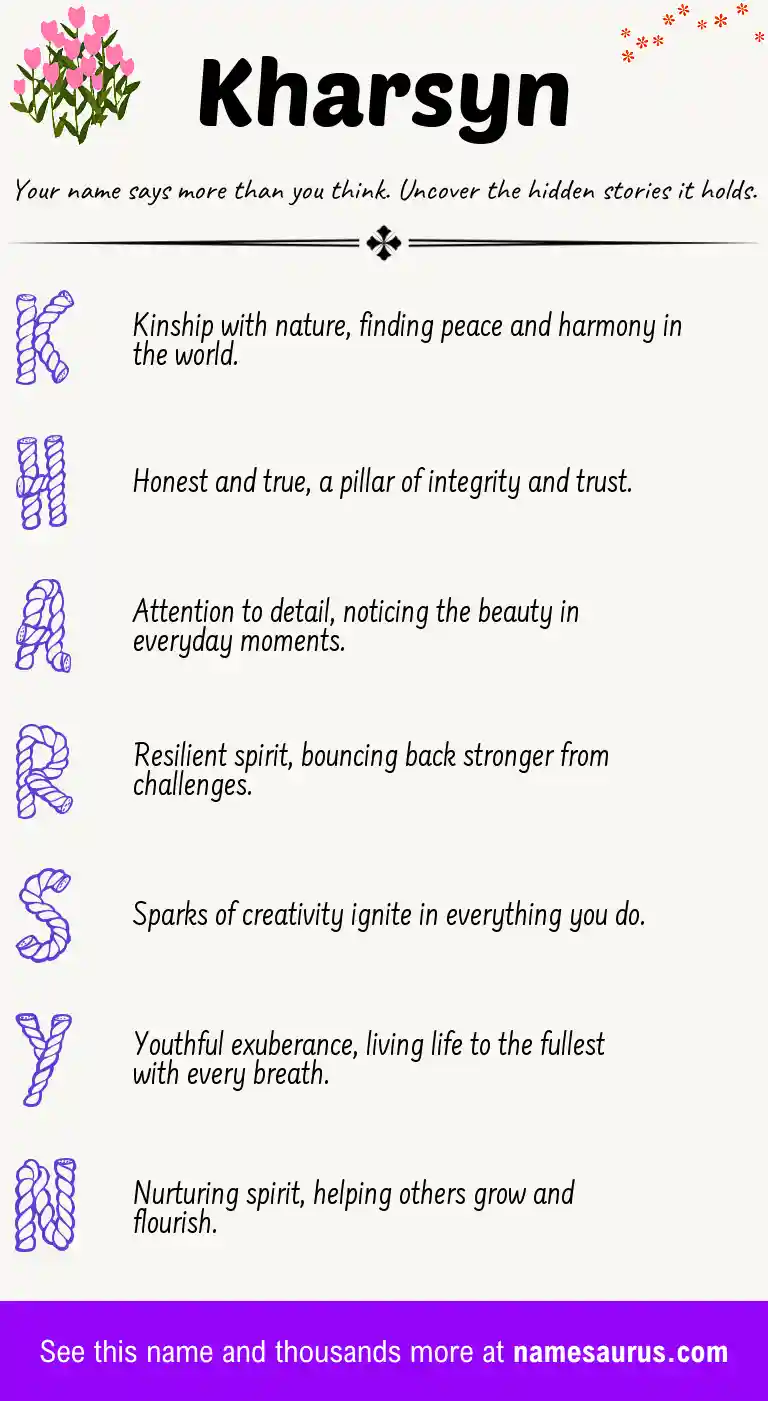 Acrostic poem about Kharsyn.