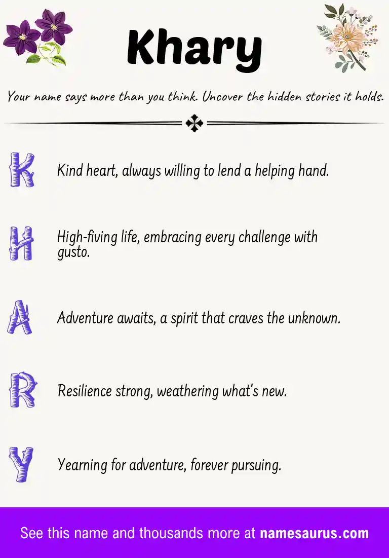 Acrostic poem about Khary.