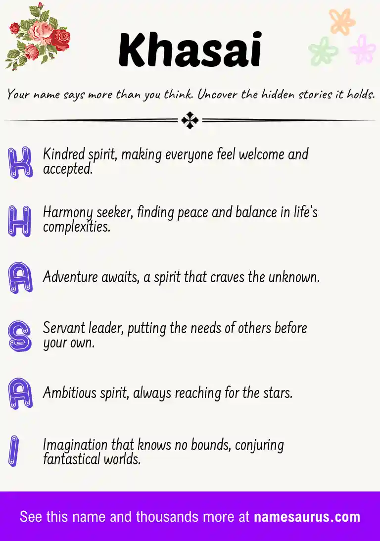 Acrostic poem about Khasai.