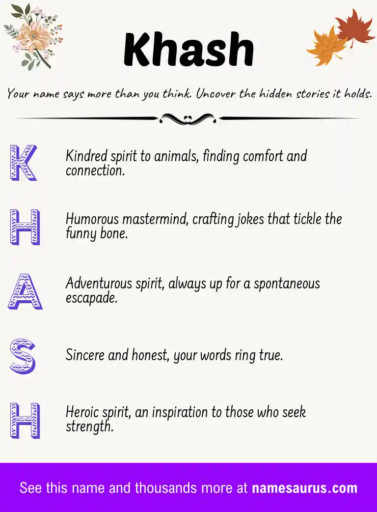 Acrostic poem about Khash.