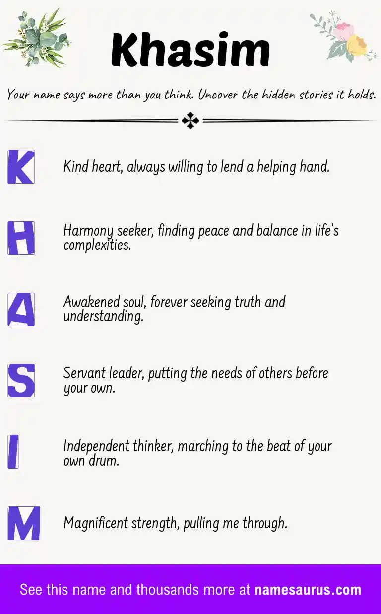 Acrostic poem about Khasim.