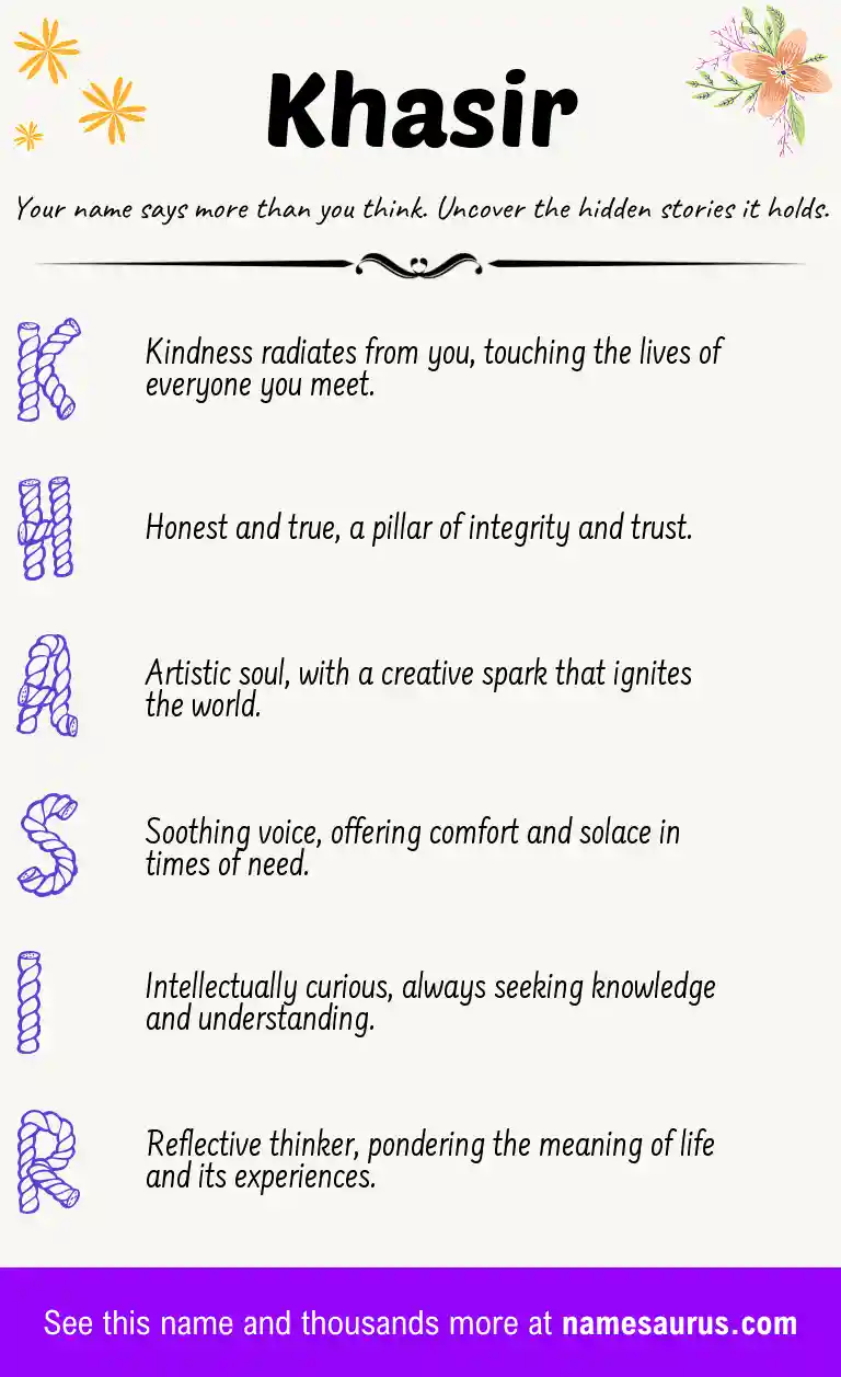 Acrostic poem about Khasir.