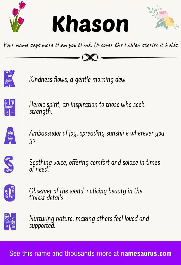 Acrostic poem about Khason.