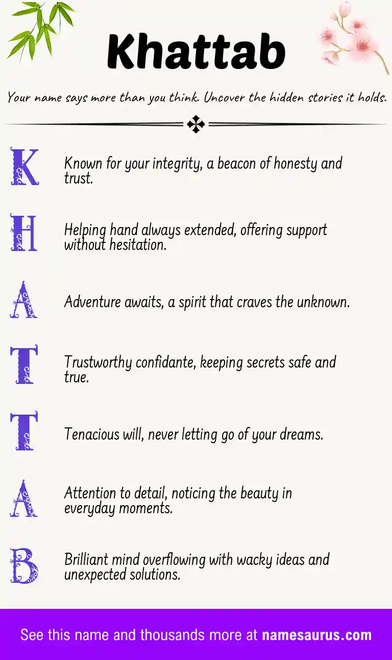 Acrostic poem about Khattab.