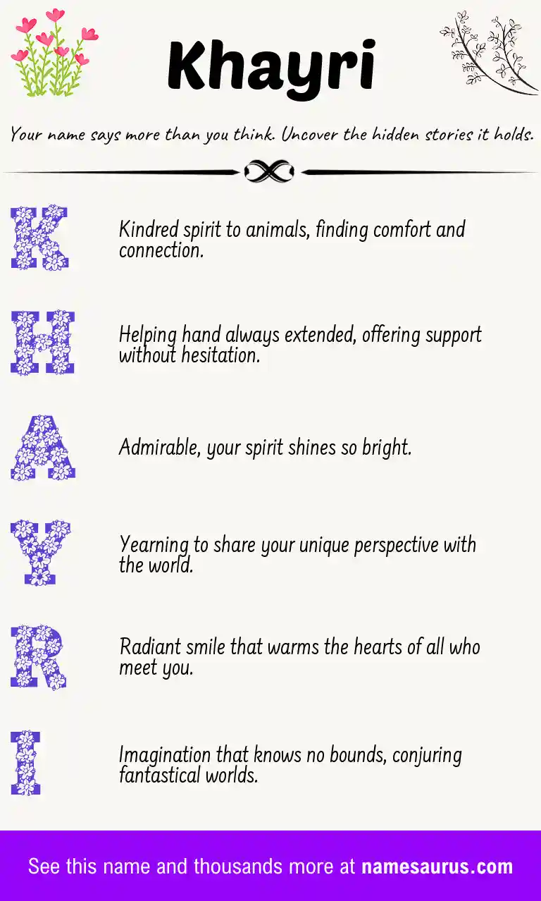 Acrostic poem about Khayri.