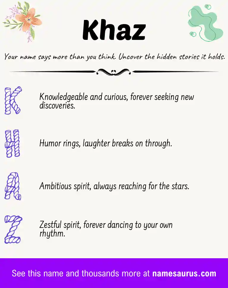 Acrostic poem about Khaz.