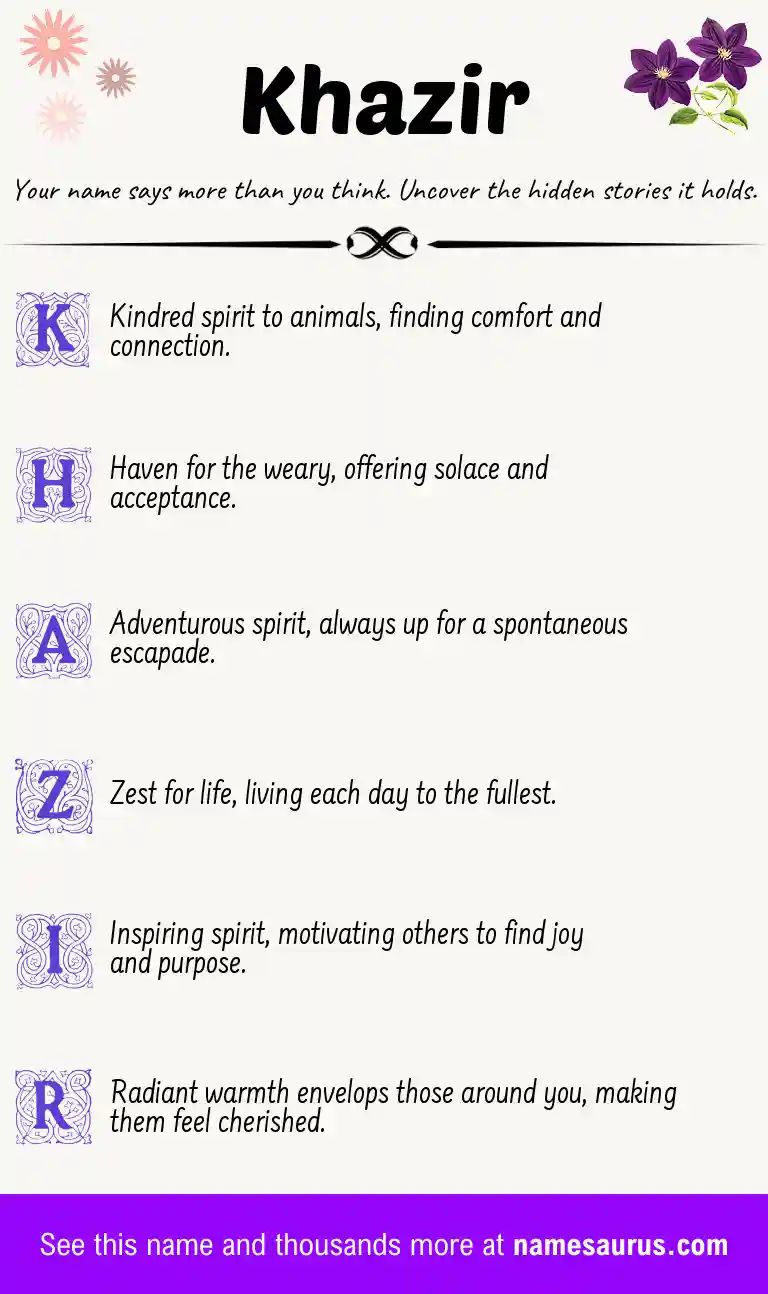 Acrostic poem about Khazir.