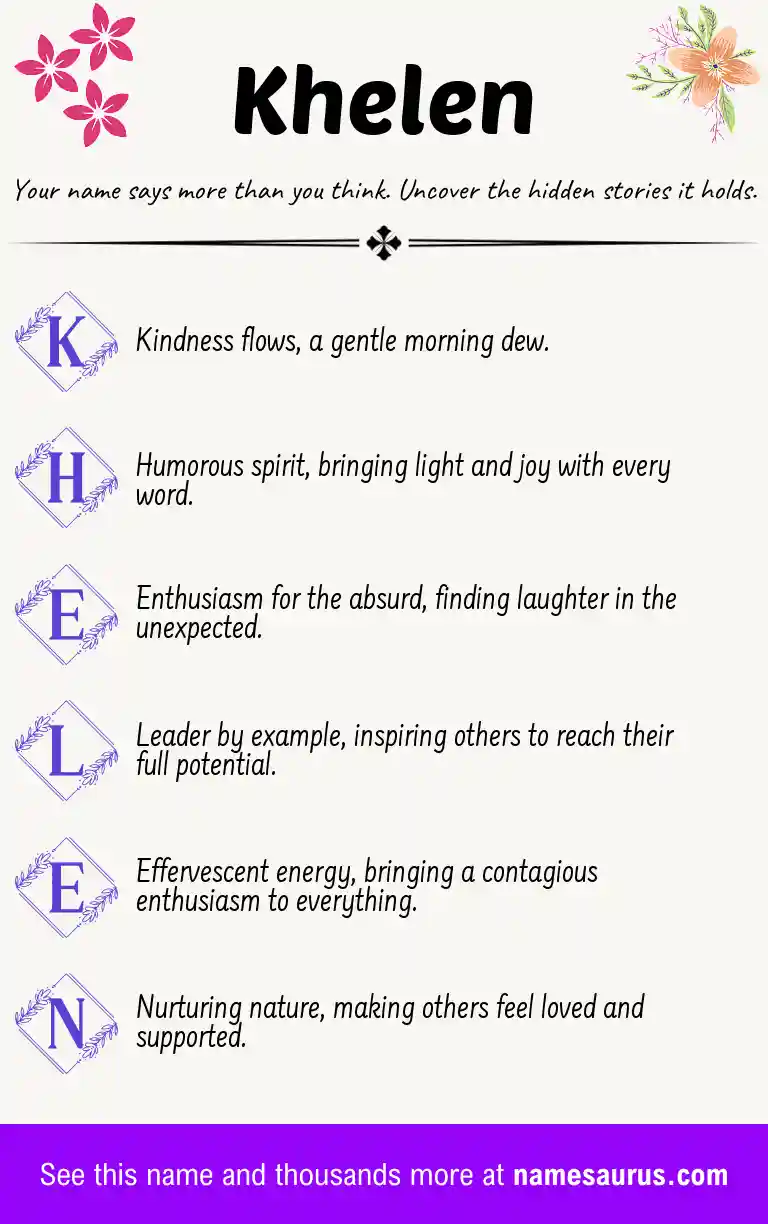 Acrostic poem about Khelen.