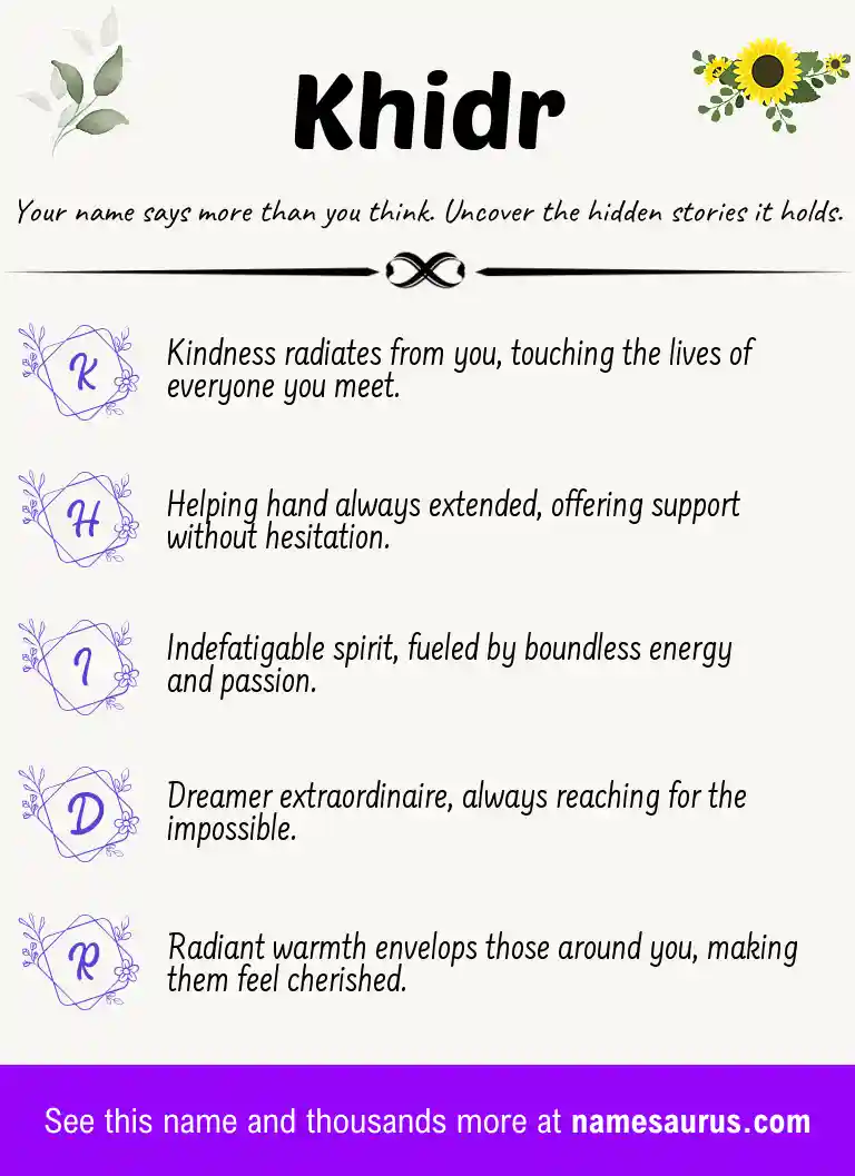 Acrostic poem about Khidr.