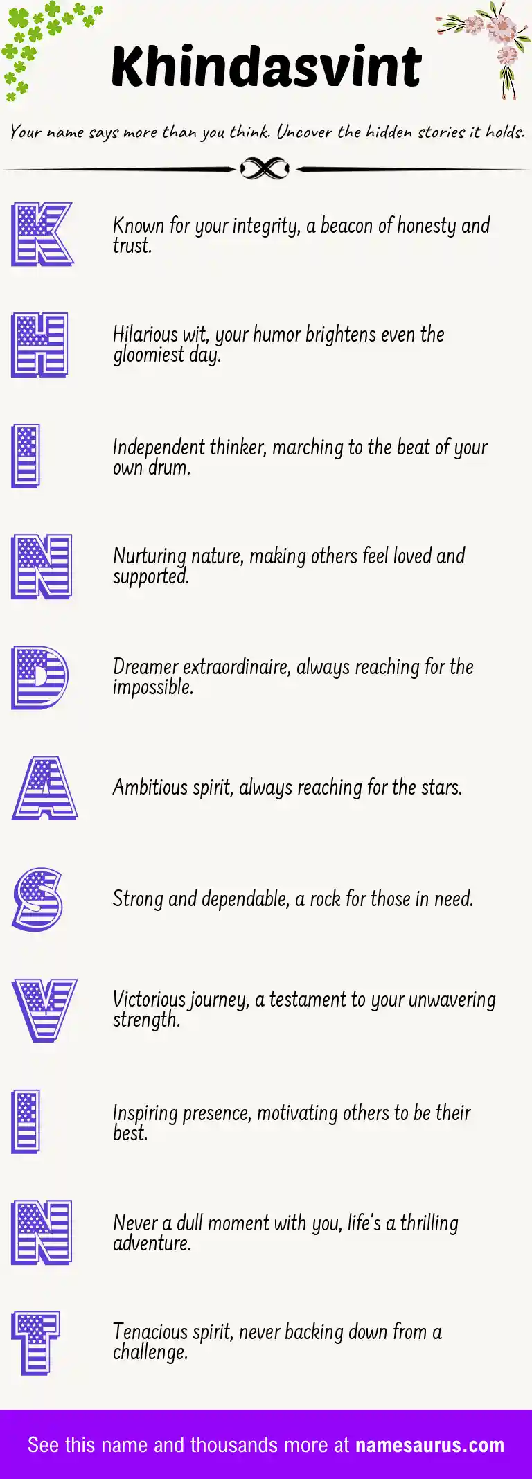 Acrostic poem about Khindasvint.