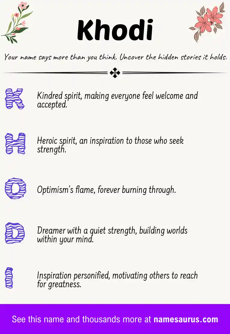Acrostic poem about Khodi.