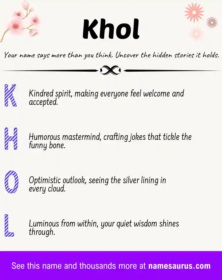 Acrostic poem about Khol.