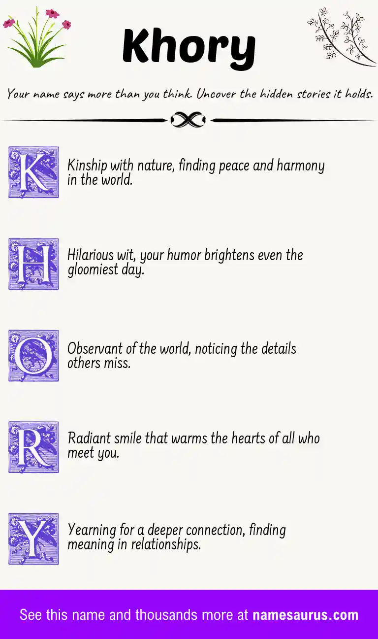 Acrostic poem about Khory.
