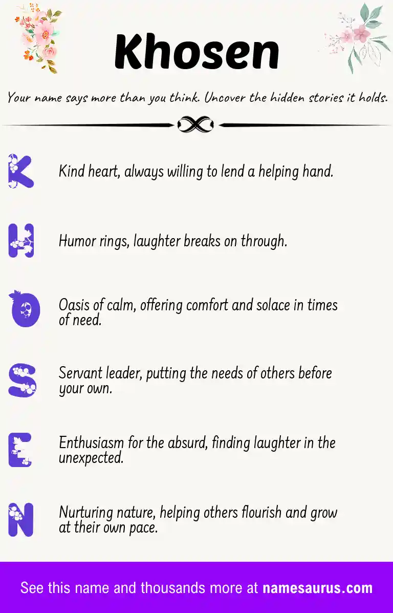 Acrostic poem about Khosen.