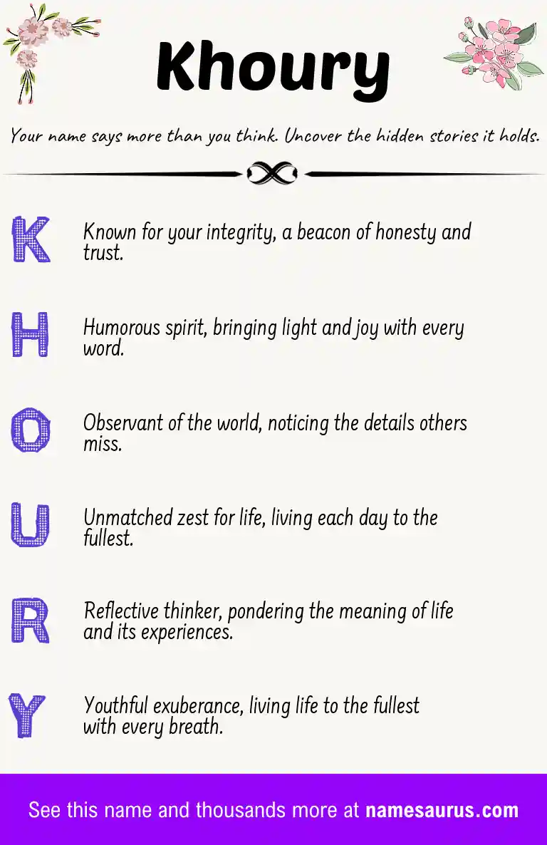 Acrostic poem about Khoury.
