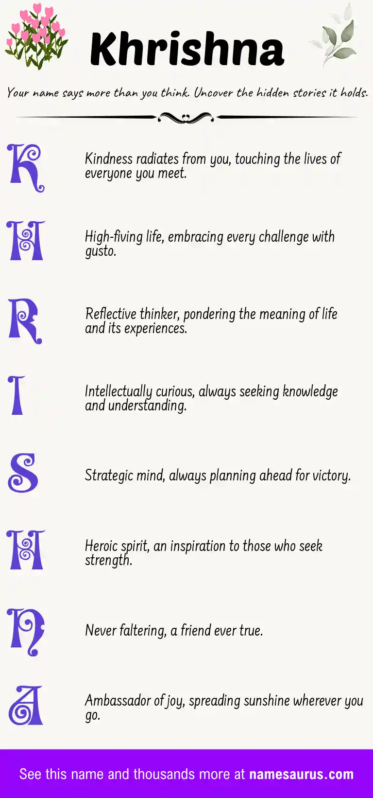 Acrostic poem about Khrishna.