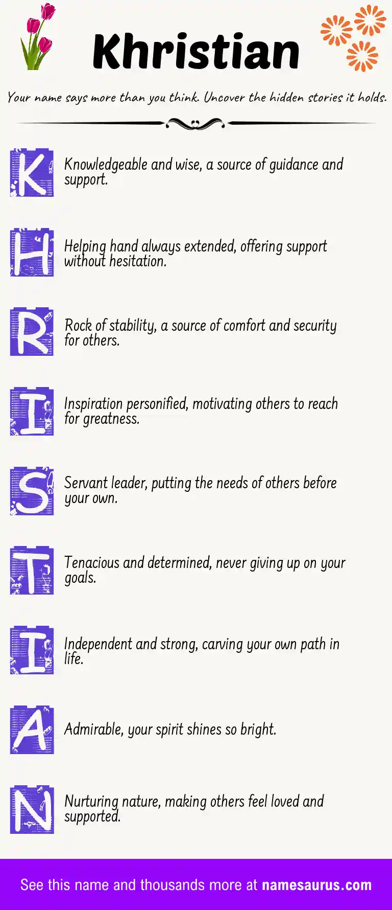 Acrostic poem about Khristian.