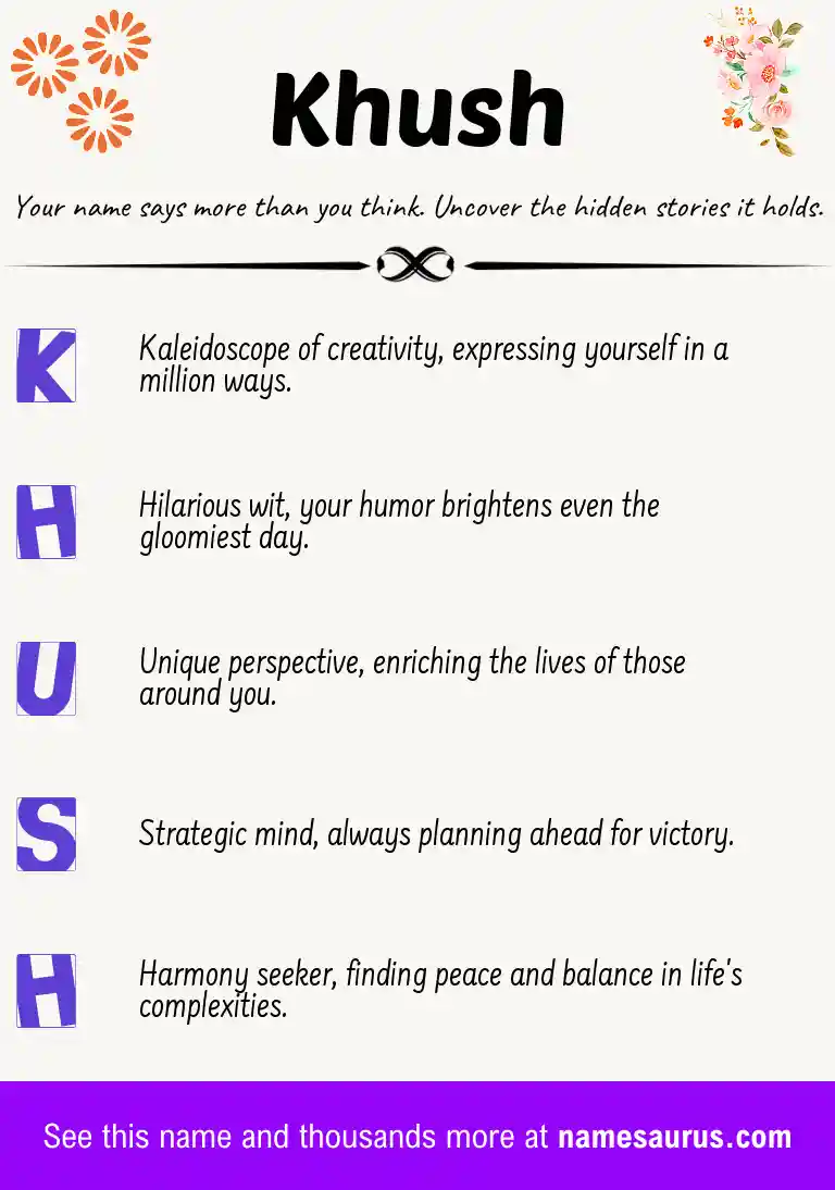 Acrostic poem about Khush.
