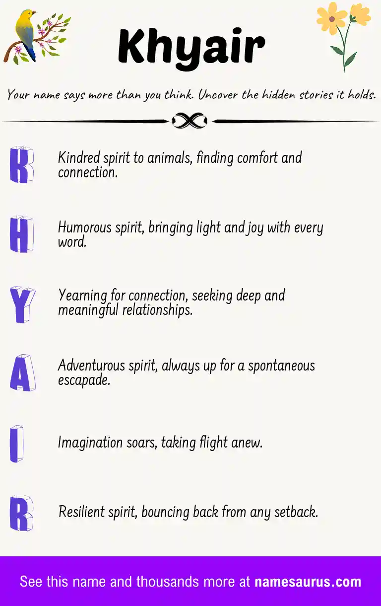 Acrostic poem about Khyair.
