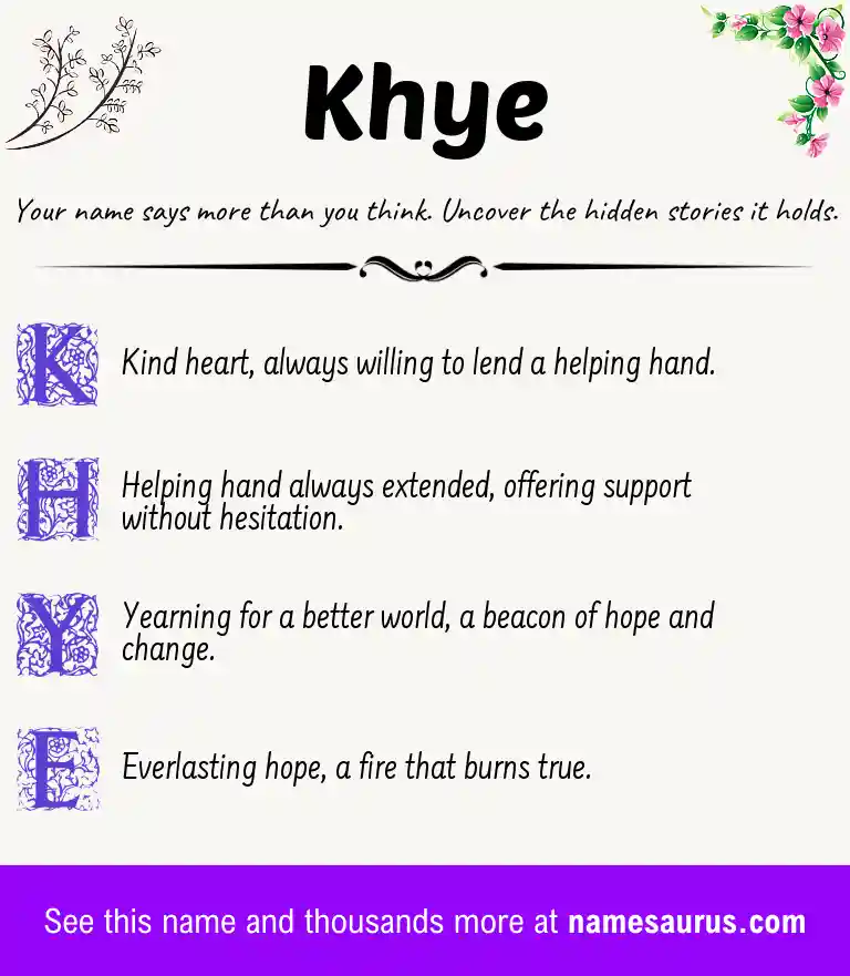 Acrostic poem about Khye.