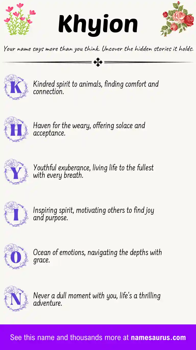 Acrostic poem about Khyion.