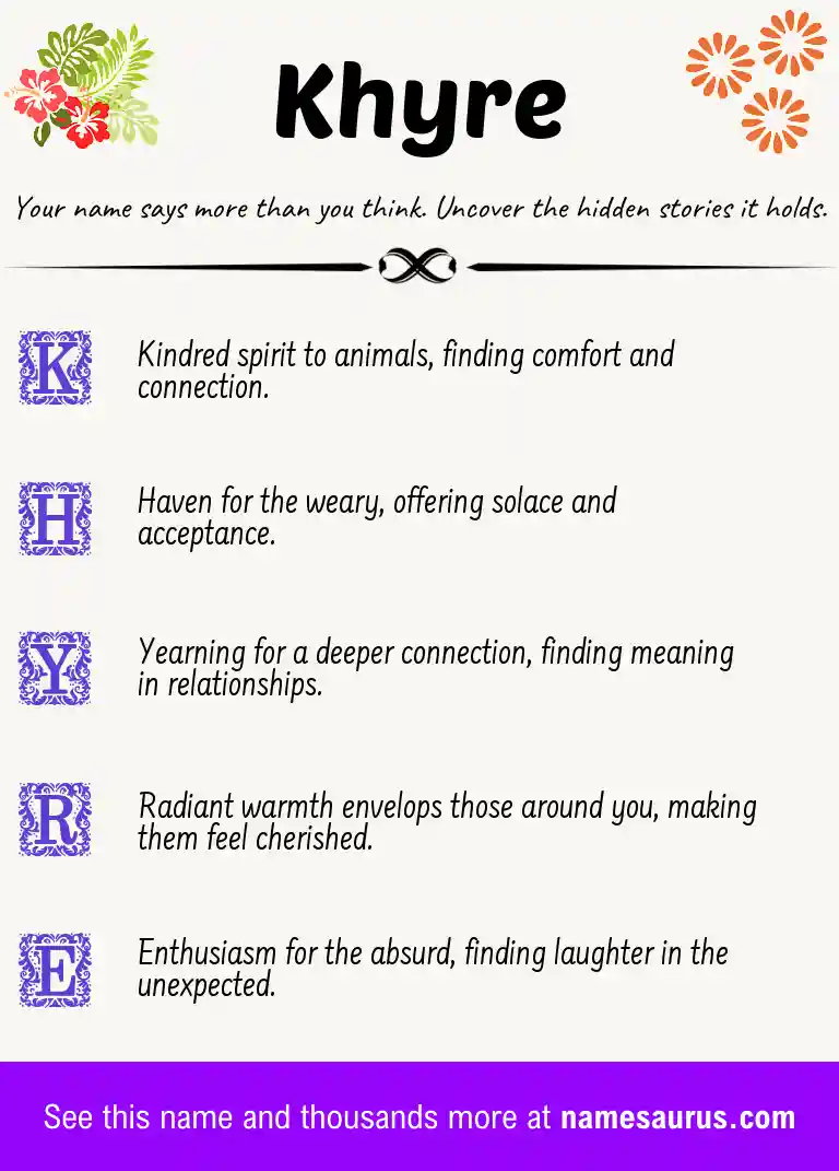 Acrostic poem about Khyre.