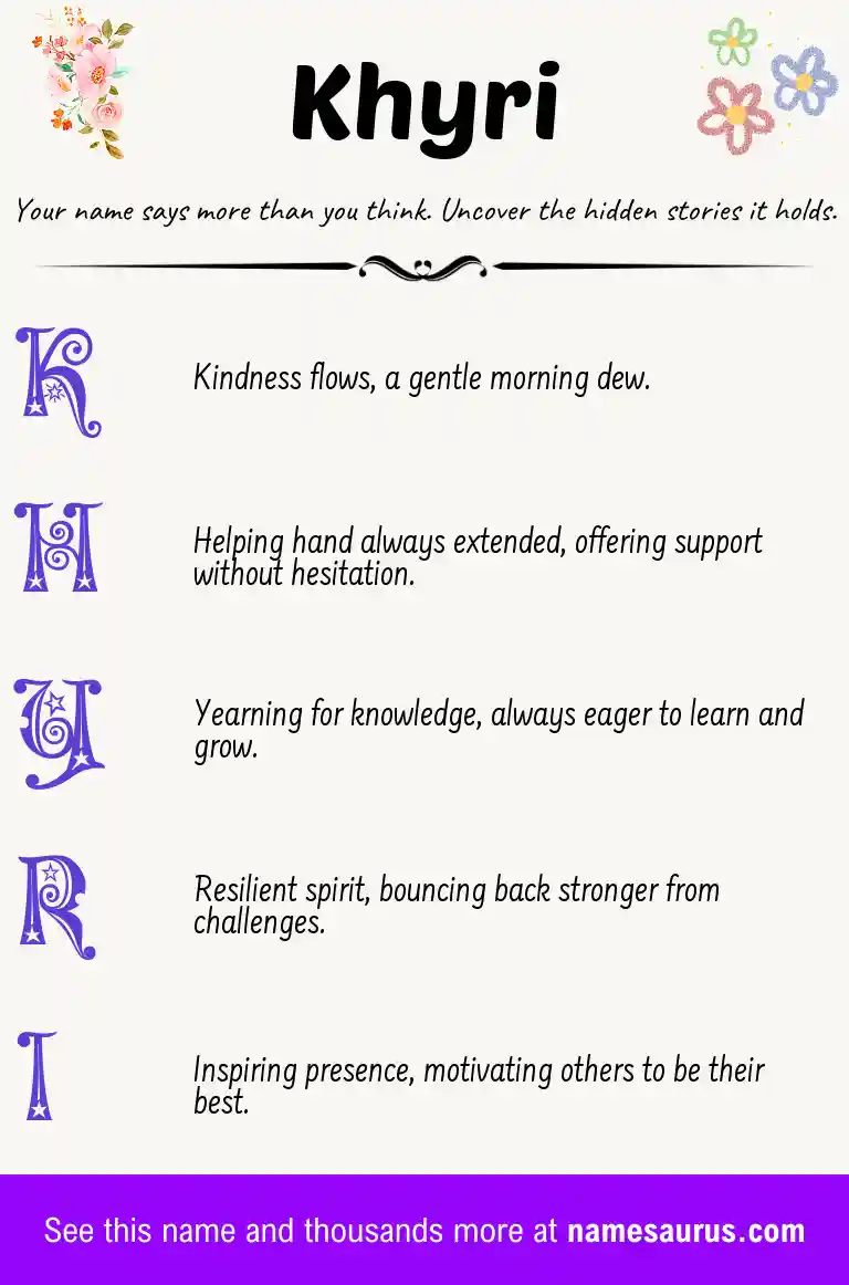 Acrostic poem about Khyri.