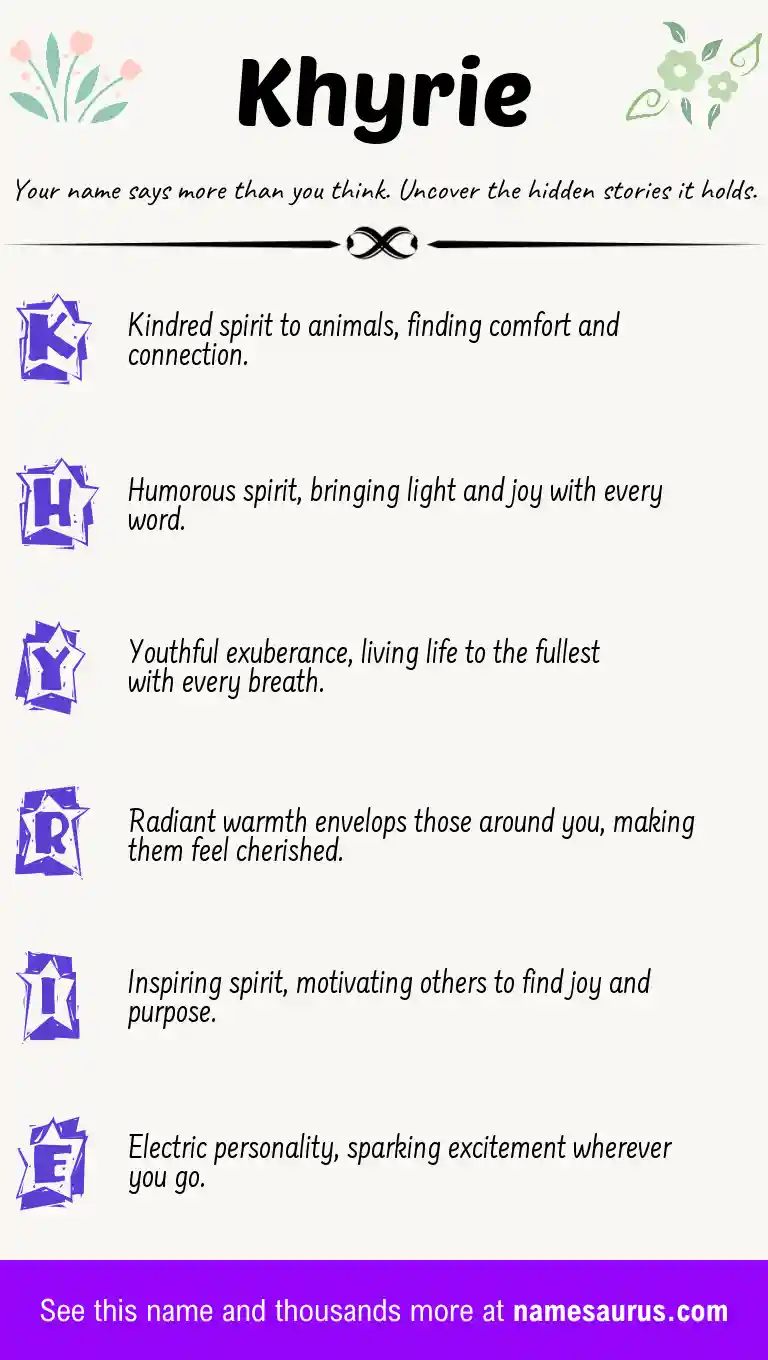 Acrostic poem about Khyrie.