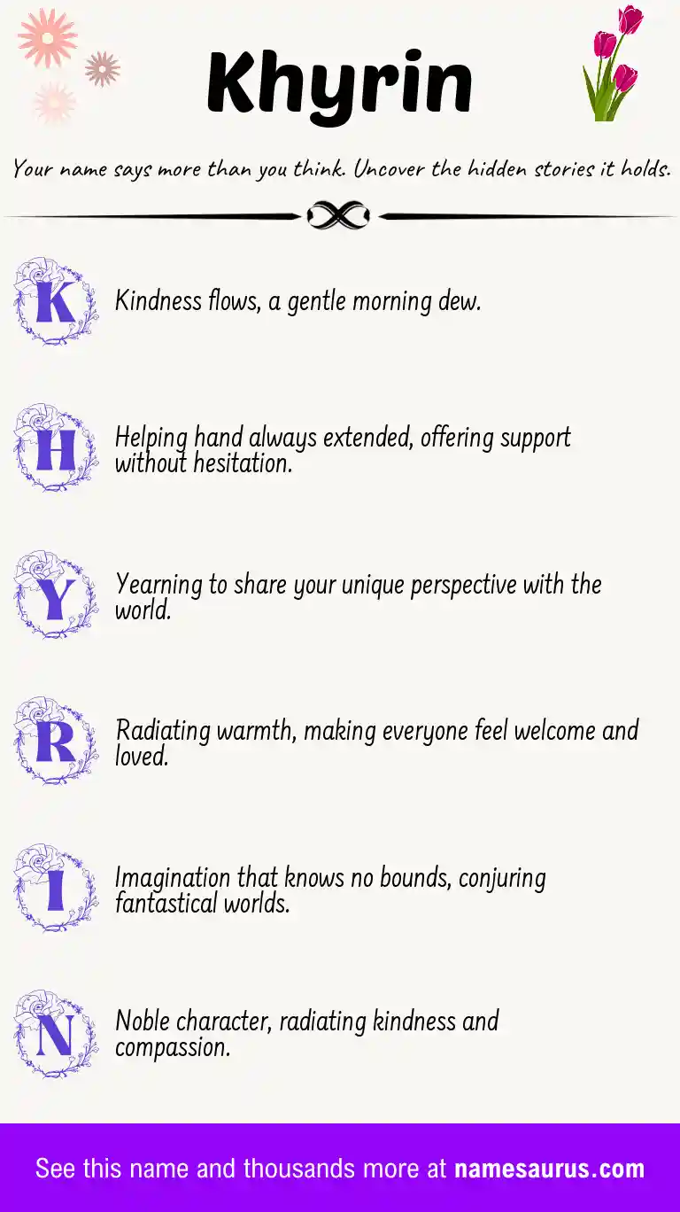 Acrostic poem about Khyrin.