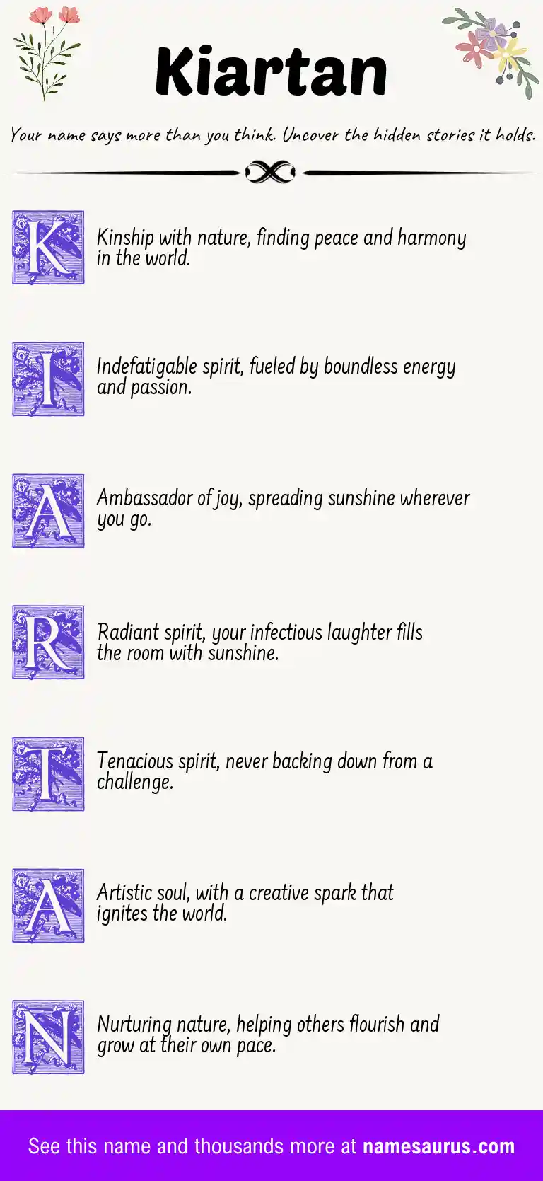 Acrostic poem about Kiartan.