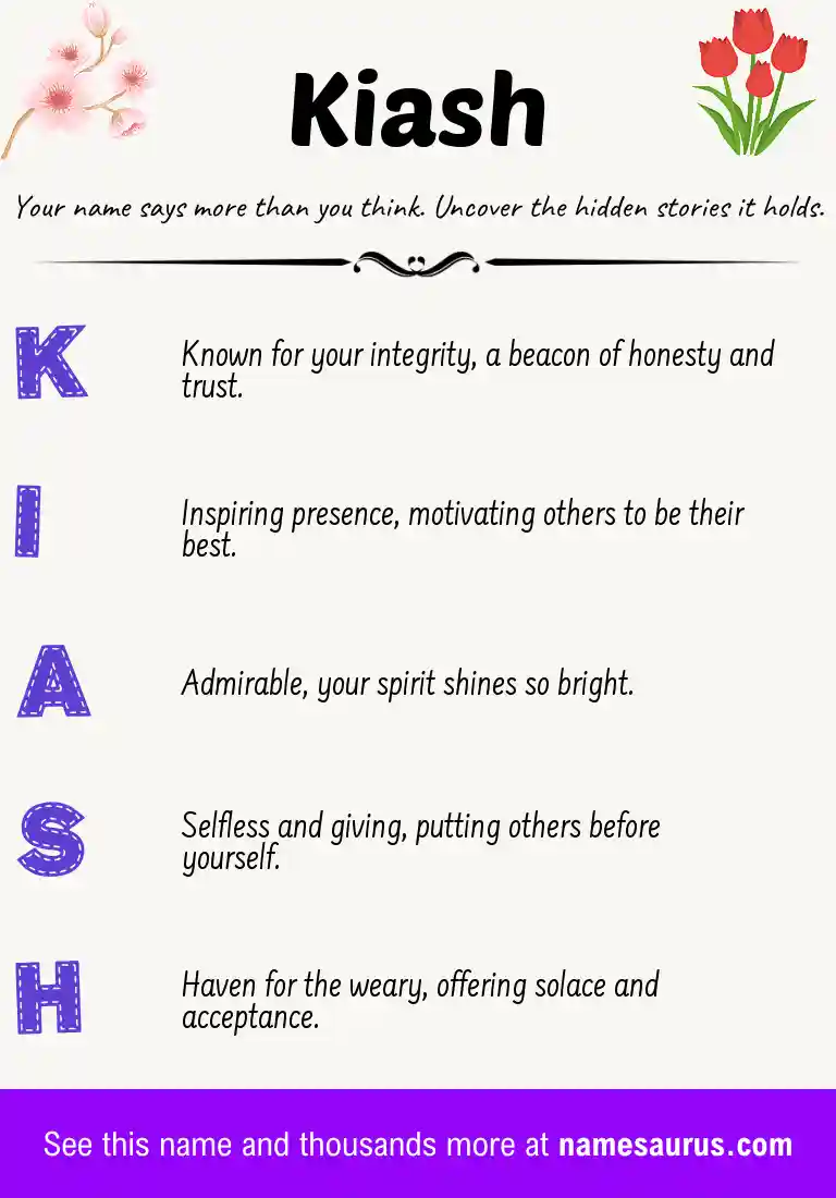 Acrostic poem about Kiash.